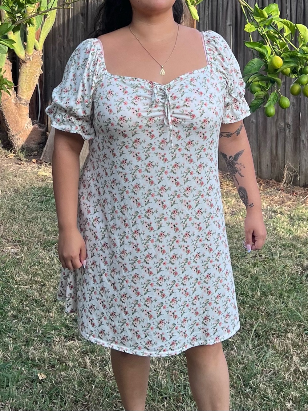 Coquette Floral Puff Sleeve Dress